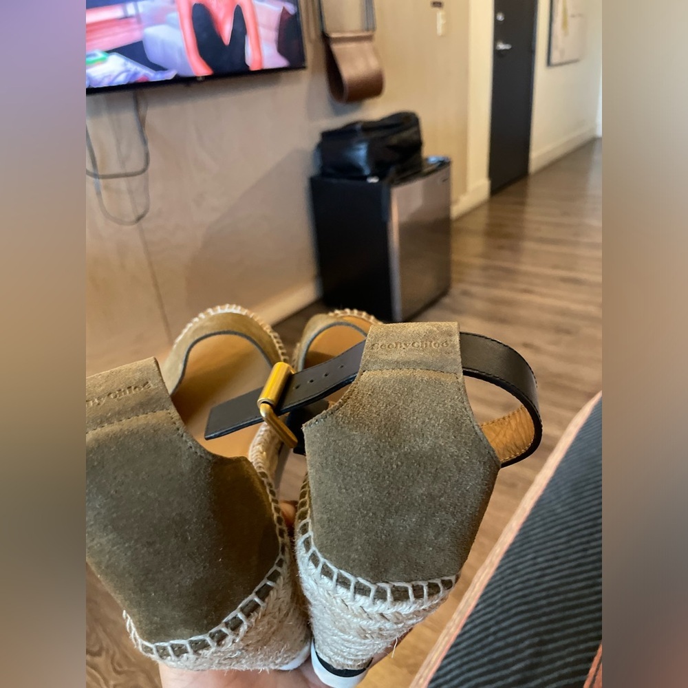 See‎ by Chloé Glyn Leather Wedge Sandals *flawed - Picture 6 of 8